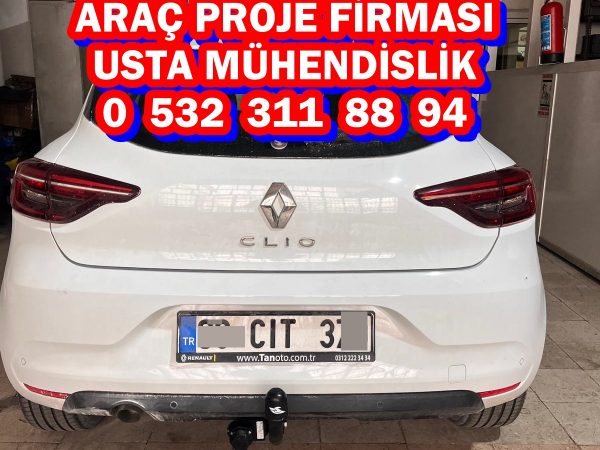 Renault Clıo Çeki Demiri Takma montajı ve araç proje firması Ankara usta mühendislik 05323118894